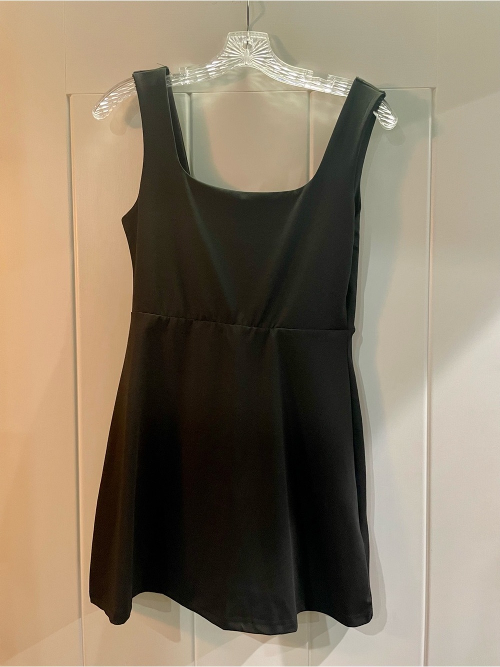 SHEIN Black Square Neck Mini Dress